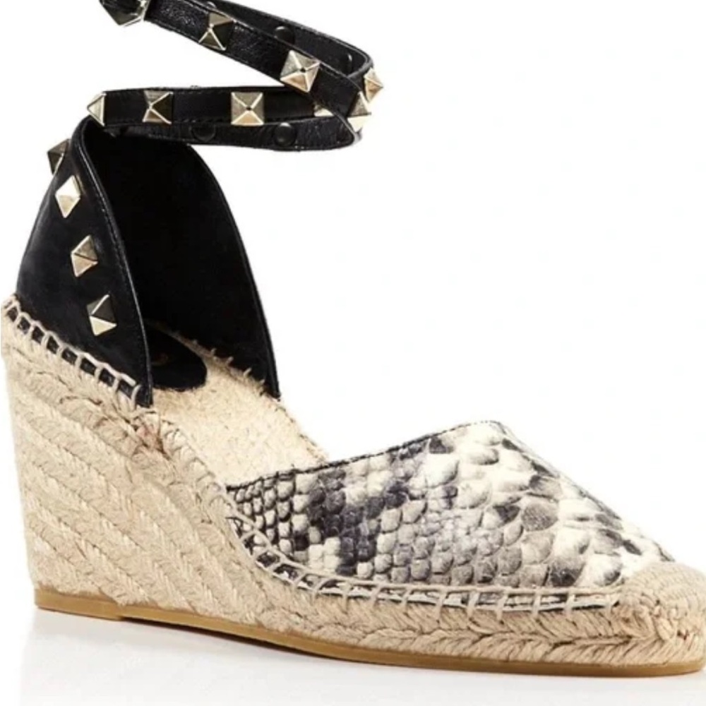 Ash Black and White Studded wedge sandals 8